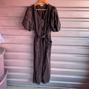 Othilia puff sleeve denim jumpsuit